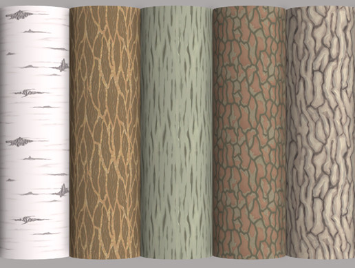 Bark texture hand painted