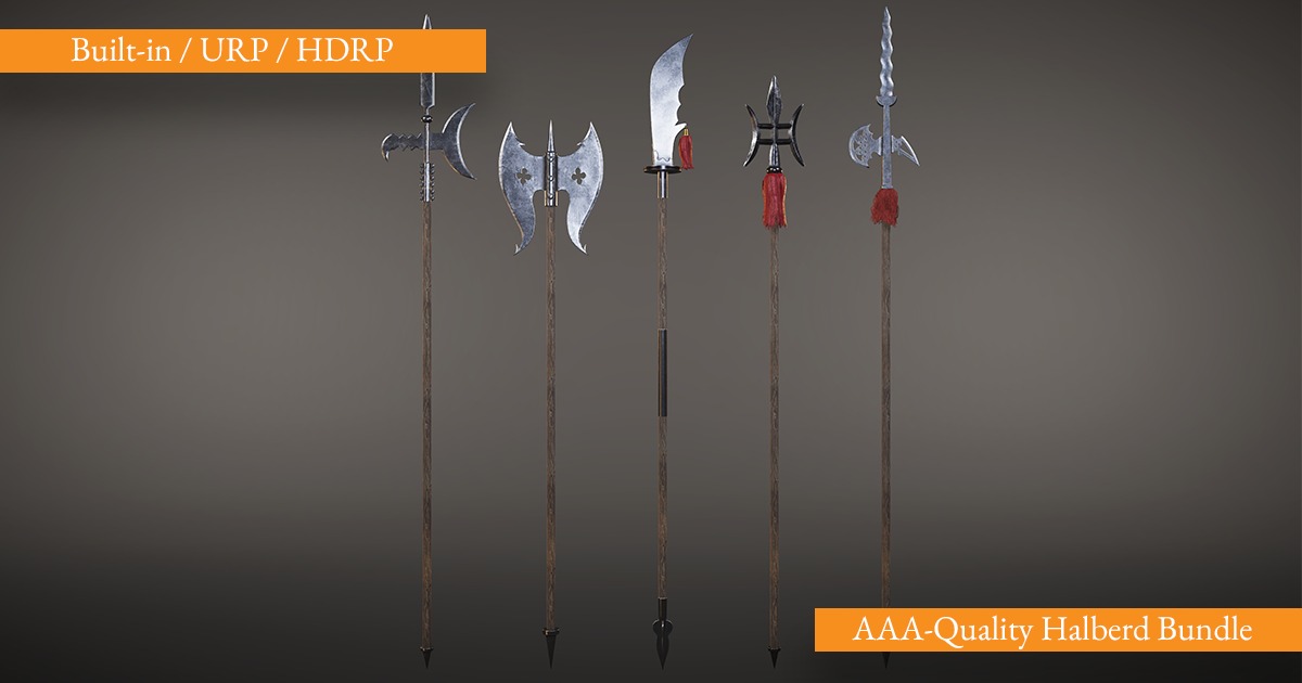 Halberd Tibia Halberd Bundle Vol. 1 | 3D Weapons | Unity Asset Store