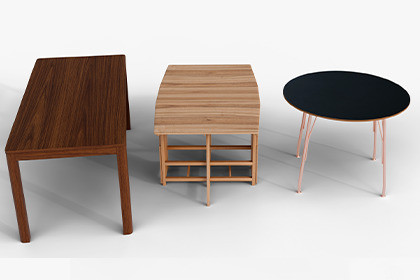 3 Wooden, Metal & Marble Table Furniture Pack 2