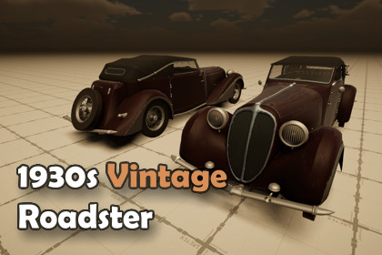 Vintage Roadster 1930s – Classic Convertible Car Asset