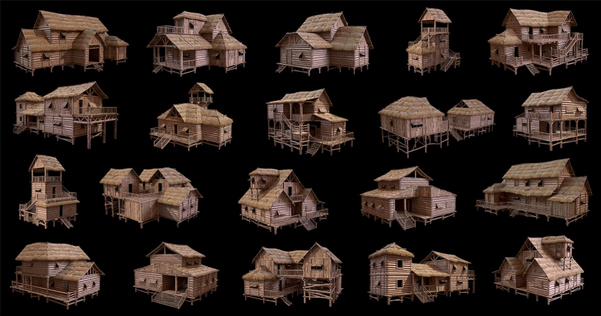 Survival & Craft: MODULAR LOG CABINS | 3D Environments | Unity Asset Store