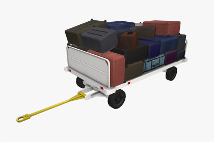 Airport Baggage Cart Loaded (435)