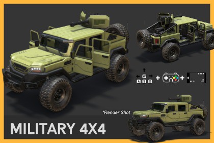 Combat Military Vehicle - Drivable 4x4 Pickup Truck