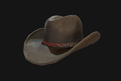 Western Cowboy Hat 3D Model Game-Ready