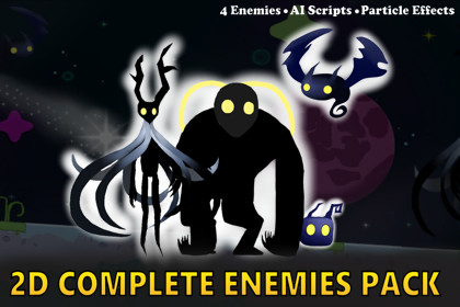 2D Platformer Enemy AI Bundle – Patrol, Chase, Jump & Magic Attacks with VFX