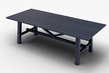 Modern Dark Wooden Table 3D Model | Low Poly
