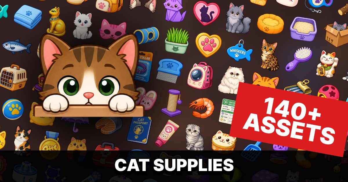 Cat Care Pet Supplies Grooming Veterinary Toys Icons Pack