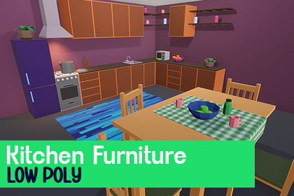 Low Poly Kitchen Furniture