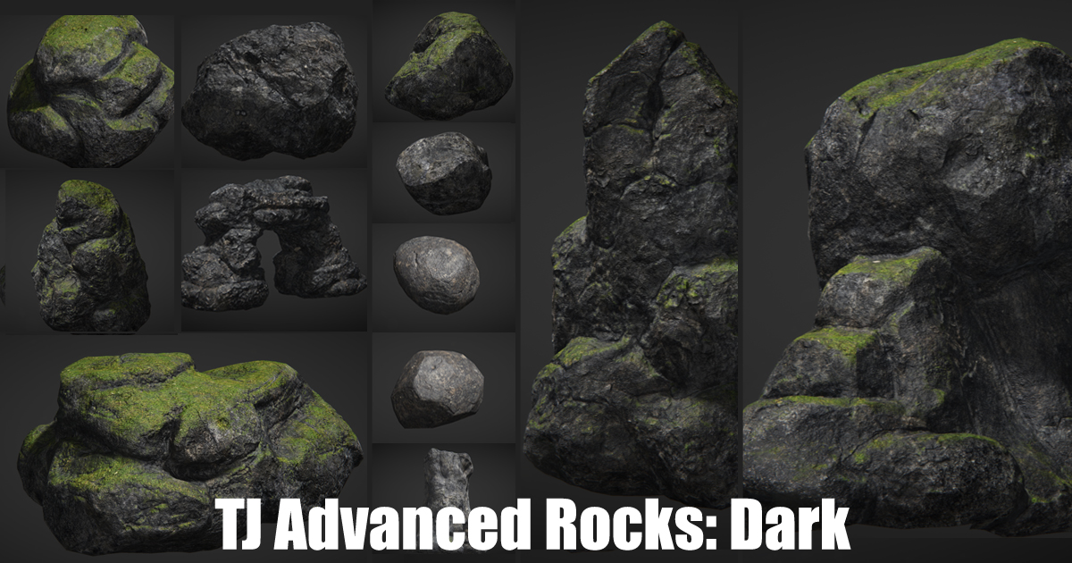 TJ Advanced Rocks: Dark | 3D 소품 | Unity Asset Store