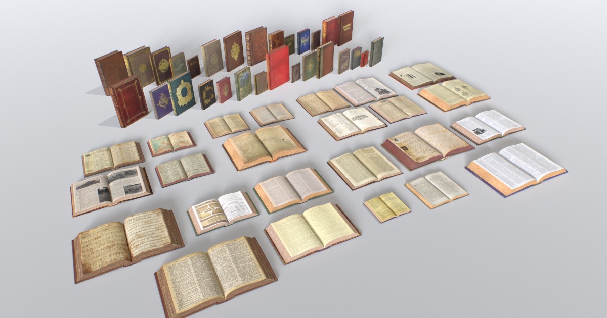 Book Model Unity Old Books Pack | 3D Props | Unity Asset Store