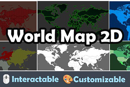 World Map 2D – Interactive & Customizable