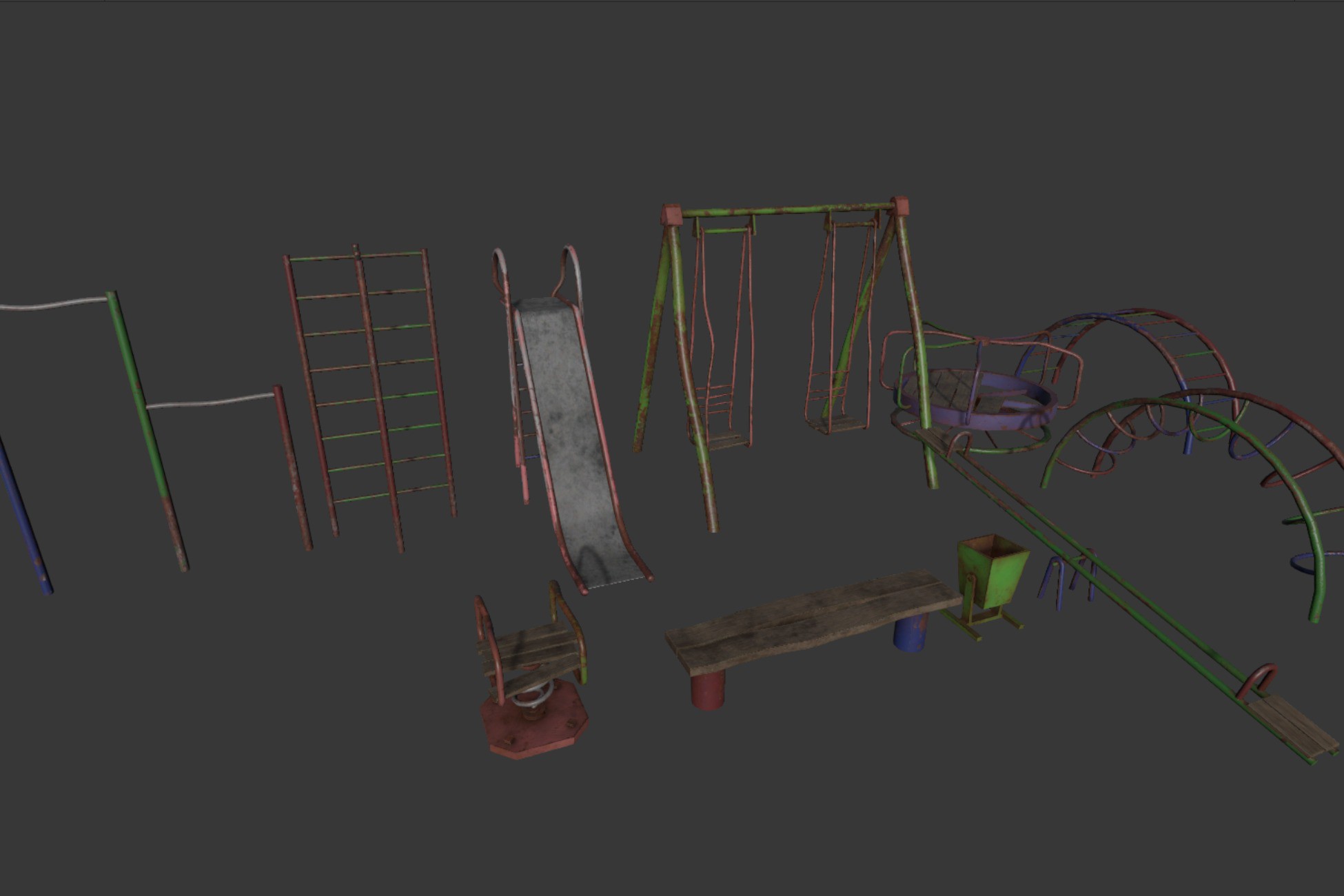 Unity Playground Abandoned Playground Pack 2 | 3D Props | Unity Asset Store