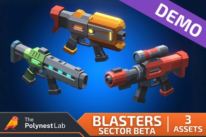 FREE Low Poly Sci-Fi Energy Blasters Demo – Sector Beta / Cosmic Retro