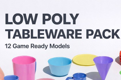 Stylized Low Poly Tableware Pack