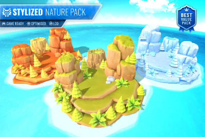 Stylized Nature Pack - Four Seasons (LOD, Optimized, Atlas)