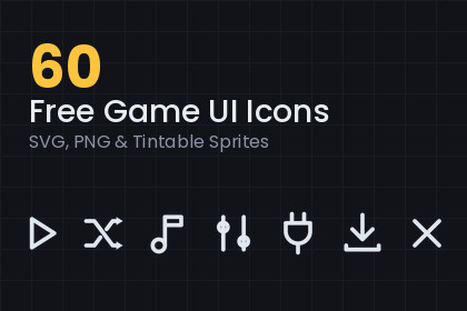 60 Free Game UI Icons - SVG, PNG & Tintable Sprites