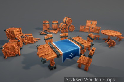 Stylized Wooden Props - Mini Pack
