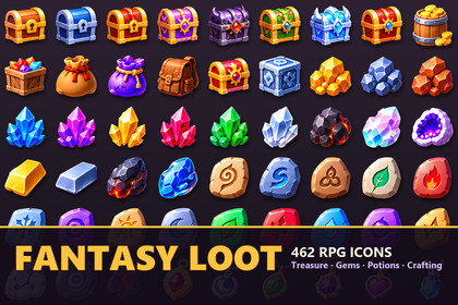 Fantasy Loot Icons - 462 RPG Items, Gems & Potions