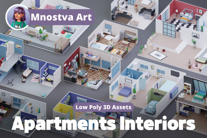 Low Poly Apartments Interiors Pack