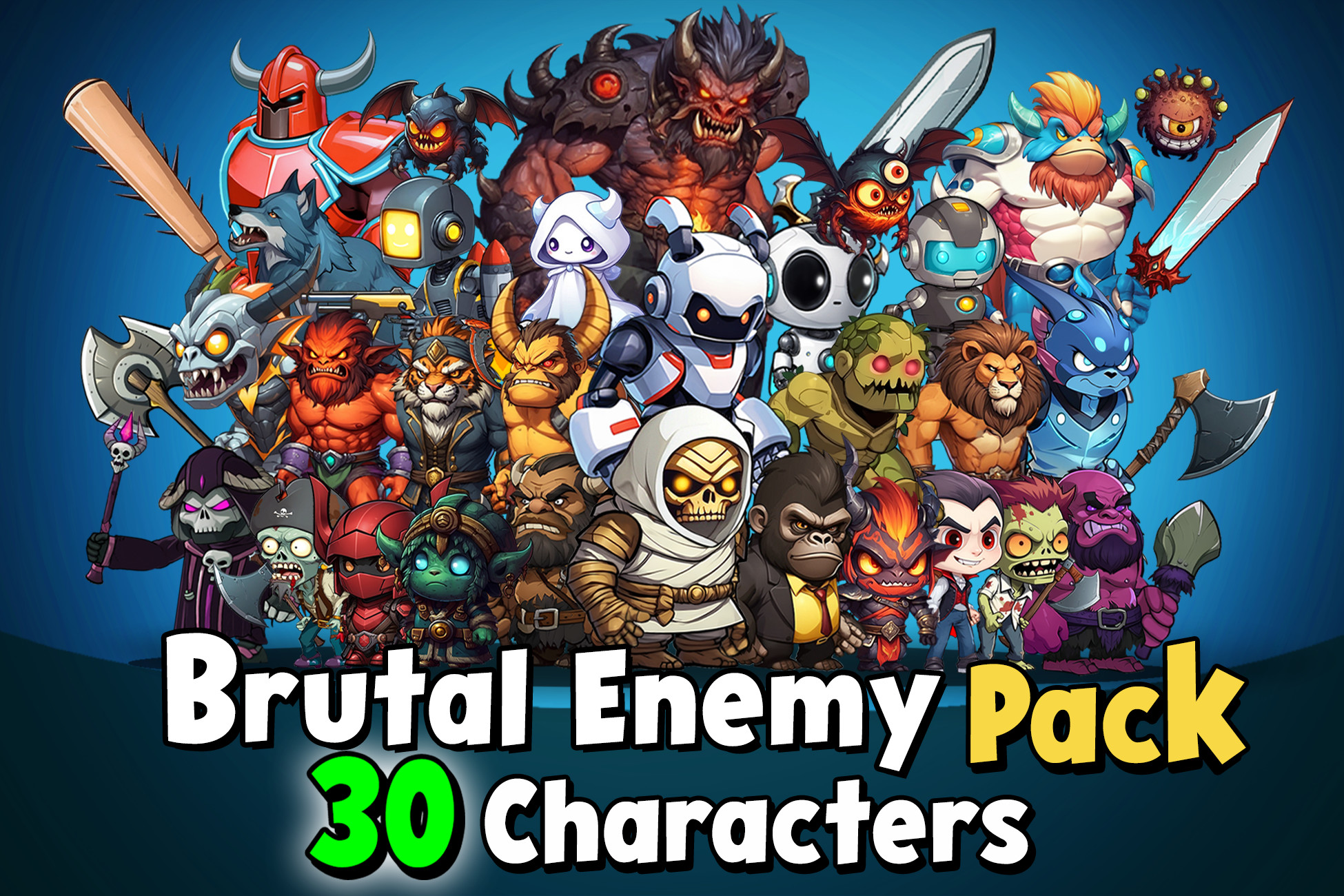 Brutal Enemy Pack 30 Characters | 2D Characters | Unity Asset Store