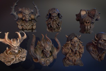 7 Dark Fantasy Statue Busts