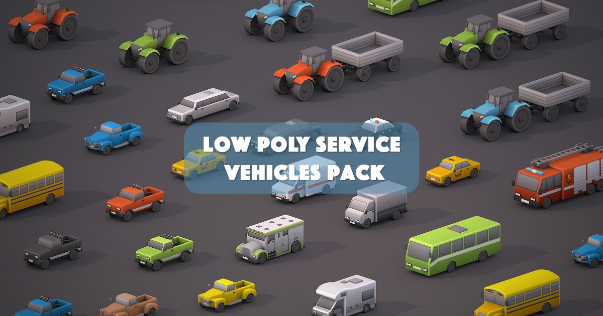 Poly Service Pack Low Poly Service Vehicles Pack | 3D Vehicles | Unity Asset Store