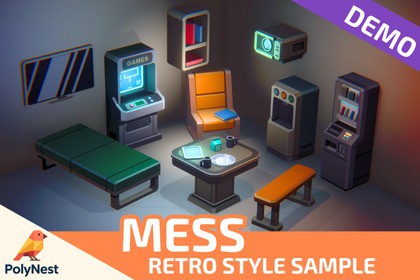 FREE Demo: Low Poly Sci-Fi MESS (16 Assets) - Cozy Retro Sample