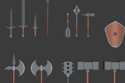 Low Poly Mediavel Weapons