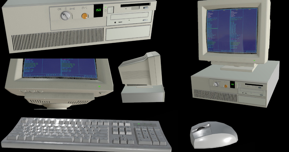 Retro Computer 90s | 3D 전자제품 | Unity Asset Store