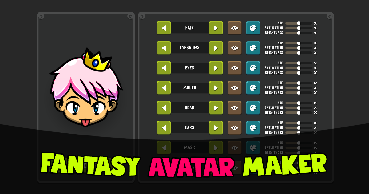 Fantasy Avatar Maker / Generator | 2D Characters | Unity Asset Store