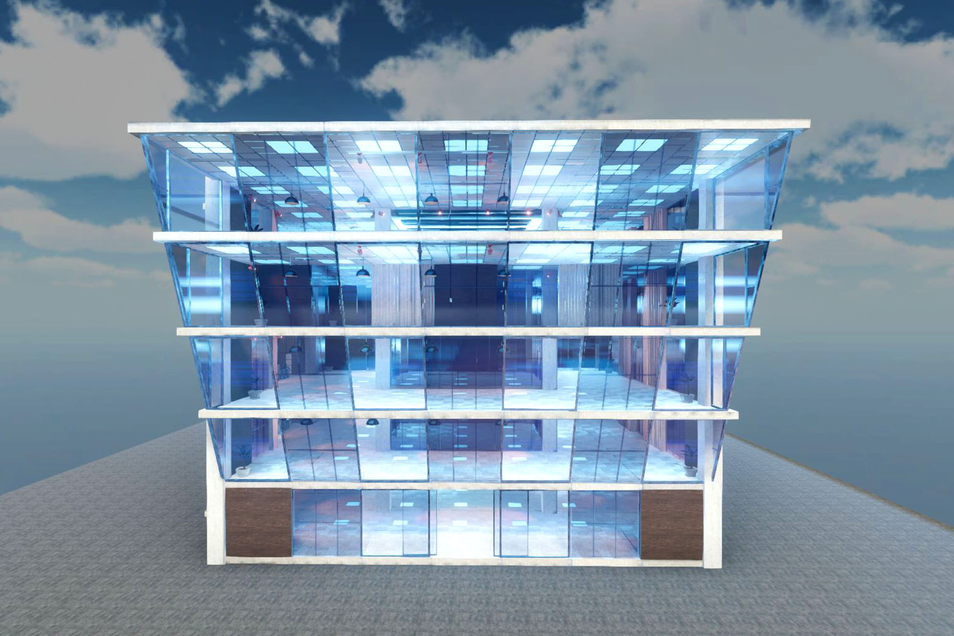 Modular Glass Building | 3D Interior | Unity Asset Store