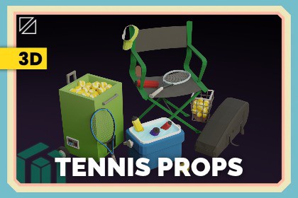 Tennis Props - PolyPack - 3D Low Poly Assets