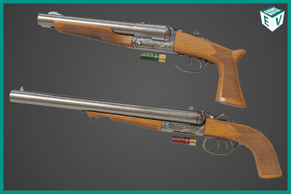 Small Medium Shotgun Silver Single Mat URP HDRP Textures