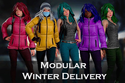 Winter Delivery Girl – Game Ready Modular Character Pack
