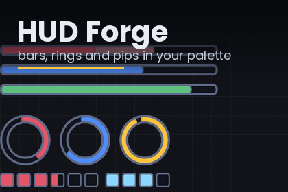 HUD Forge - bars, rings and pips in your palette