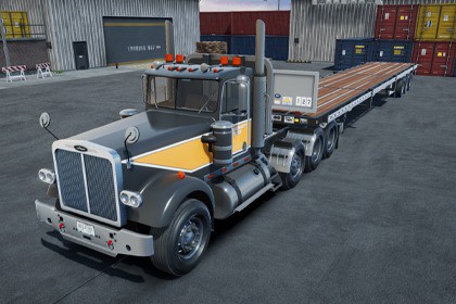 Semi truck flatbed trailer