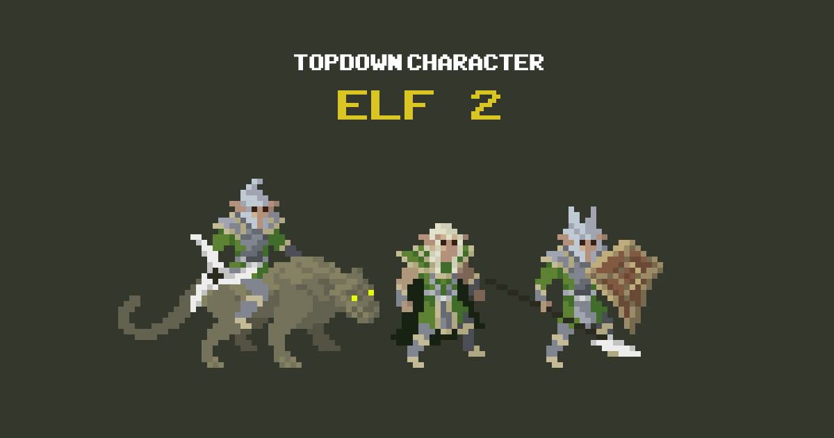 Elf 2 - Top Down Pixel Art Character Assets | 2D Characters | Unity ...