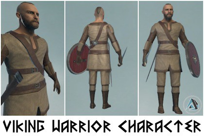 Viking Warrior Character Realistic Medieval Asset Package