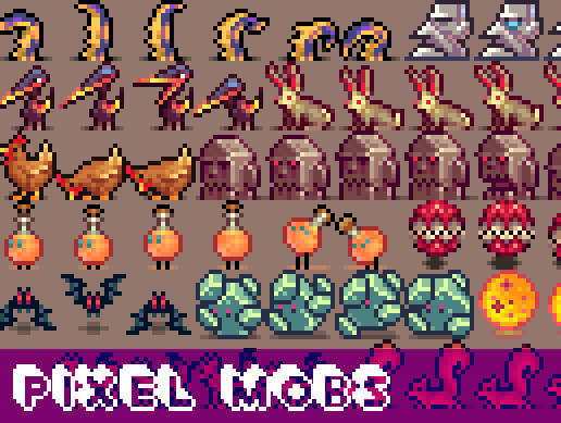 Pixel Mob Pixel Mobs | 2D Characters | Unity Asset Store