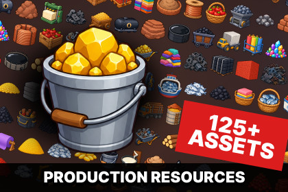 Raw Materials Industrial Resources Cargo Production Goods Icons Pack
