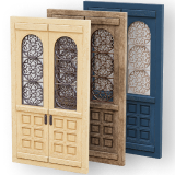 Wooden Entrance Door Concrete Arch