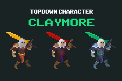 Claymore - Top Down Pixel Art Character Assets