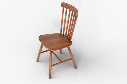 Classic Wooden Spindle Back Chair – Game Ready 3D Model