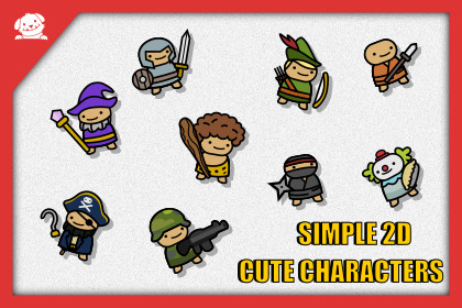 Free Simple 2D Cute Characters Pack (9 Characters + SVG + Prefabs)