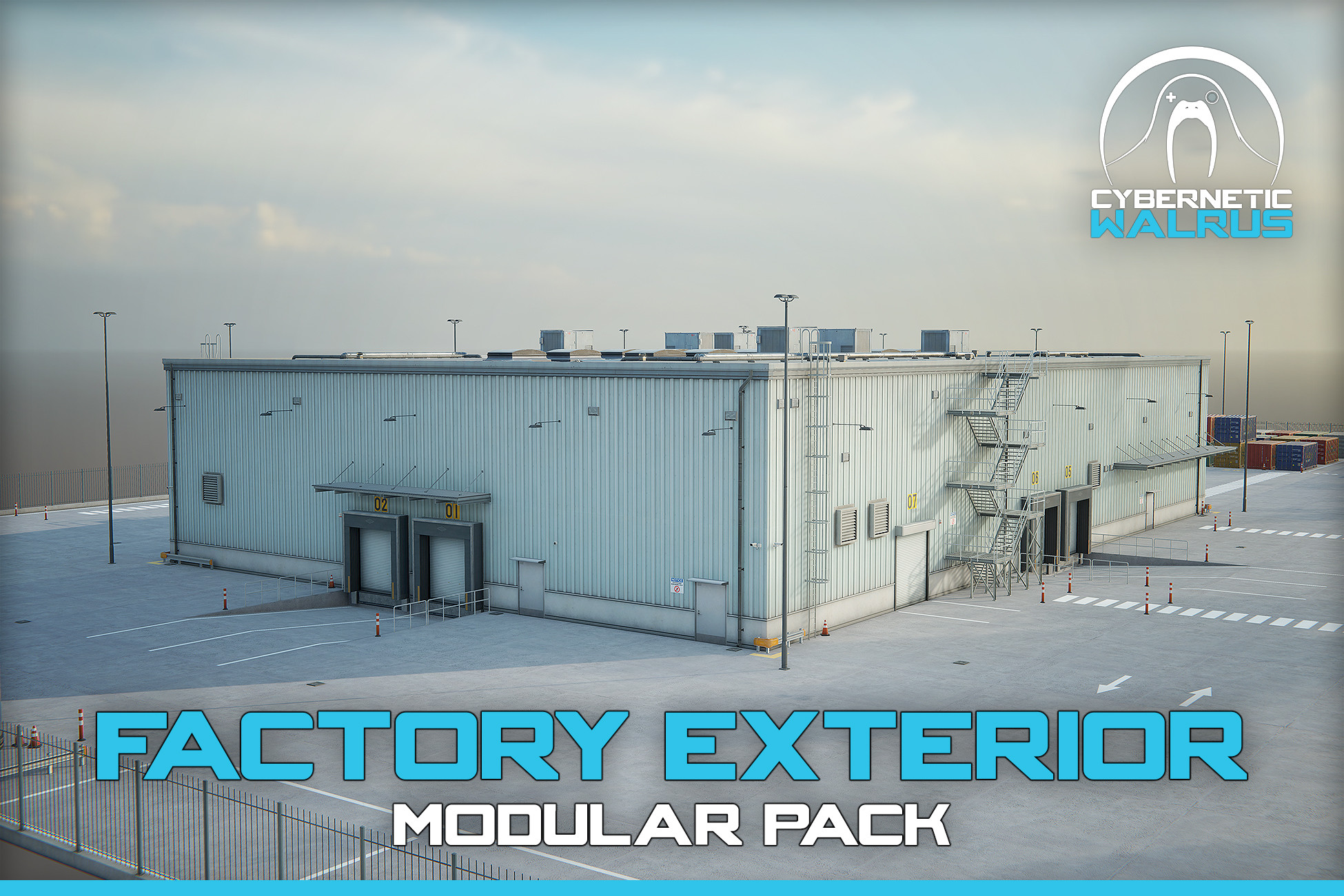 Unity Factory View Factory/Warehouse Exterior Modular Pack | 3D 공장 | Unity Asset Store