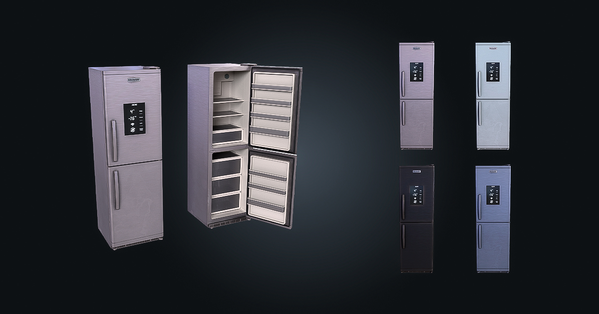 Fridge V1 – Kitchen Appliance | Game Ready PBR | Built-In & URP ...