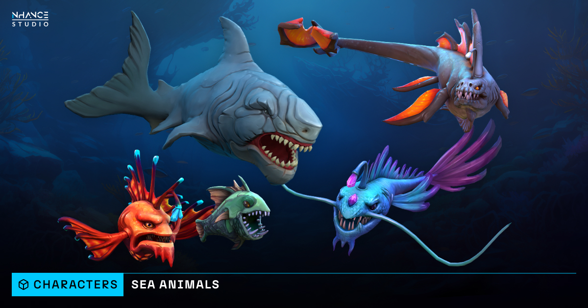 Anials Unity Stylized Sea Animals Pack #1 | 3D Animals | Unity Asset Store