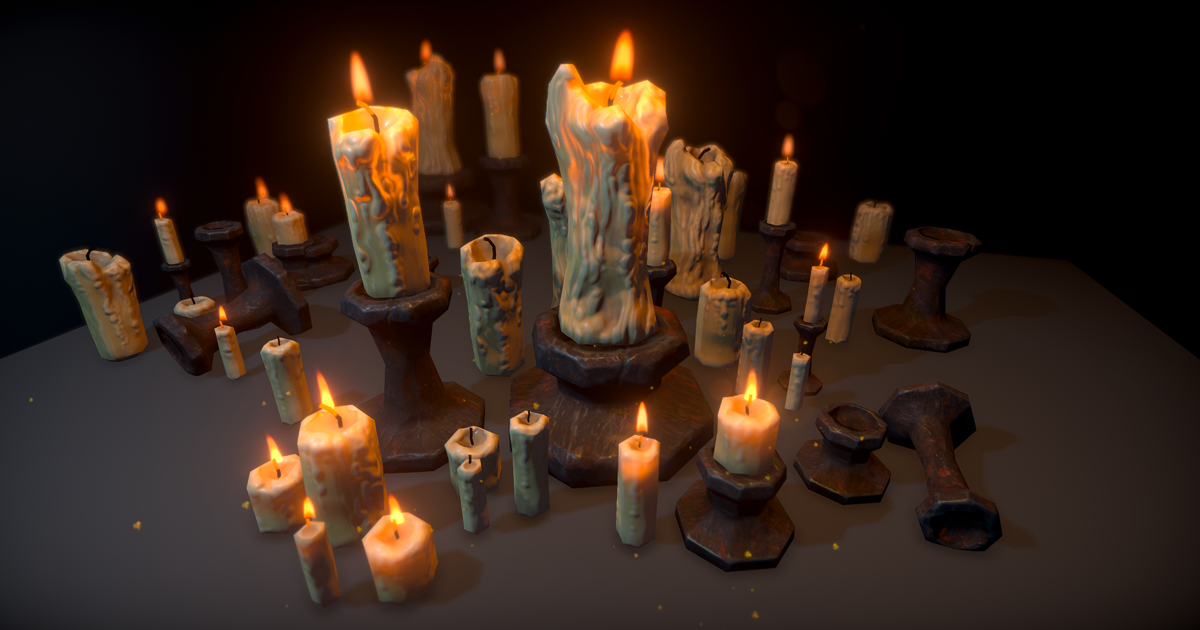 Candles medieval | 3D Interior | Unity Asset Store