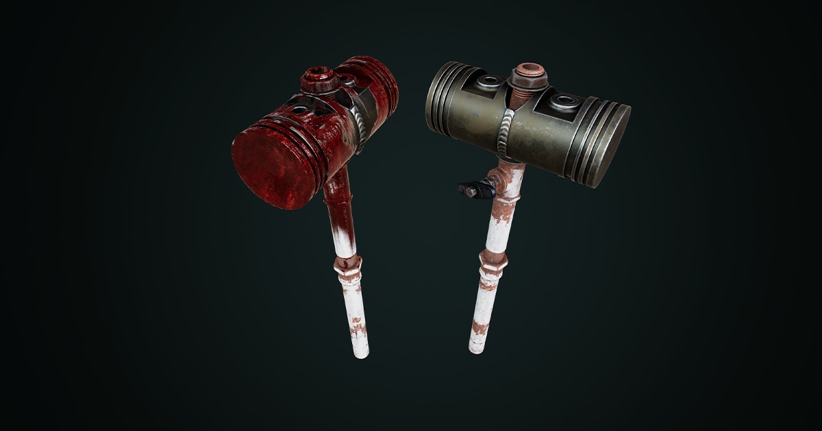 Post Apocalyptic Piston Hammer 3D Weapons Unity Asset Store post-apocalyptic-piston-hammer-3d-weapons-unity-asset-store