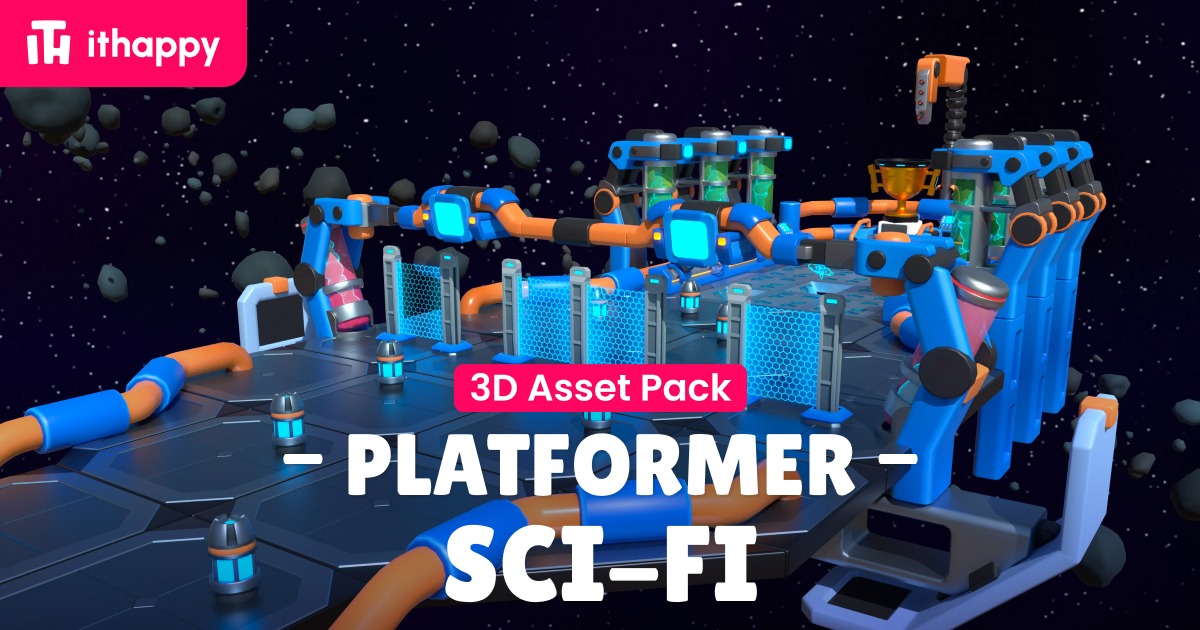 Platformer 14 Sci Fi Low Poly 3d Models Pack 3d Sci Fi Unity